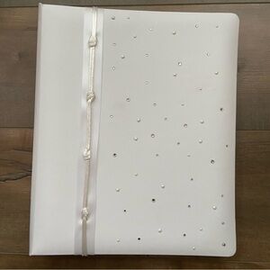 Beverly Clark Collection Wedding Memory Book White Album Rhinestones and Pearls